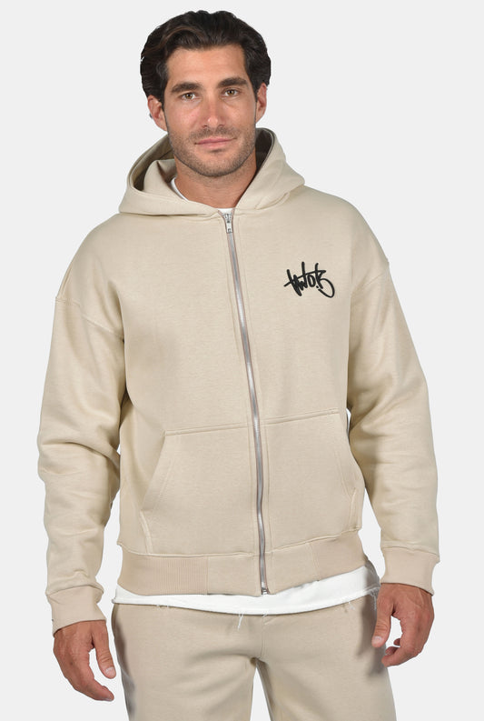 Ζακέτα Φούτερ κουκούλα Two Brothers  - Μπέζ