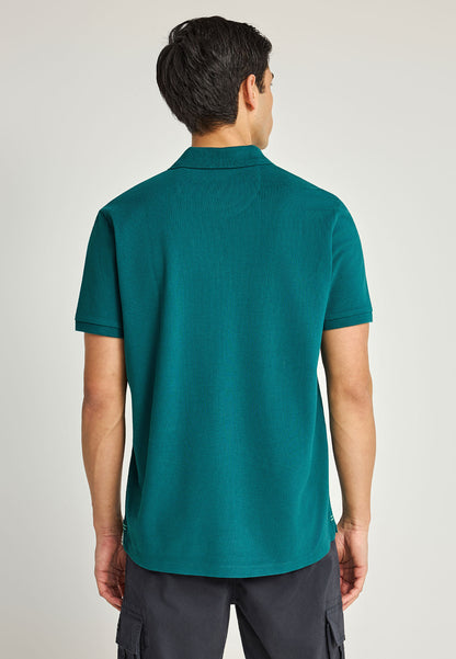 Ανδρικό polo Funky Buddha Essential Πετρόλ
