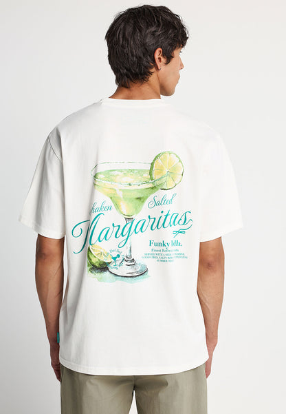 Ανδρικό T-Shirt Funky Buddha Margaritas Print Λευκό
