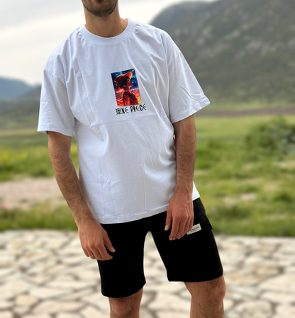 T-Shirt Oversize Shanks Logo - Λευκό