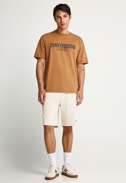 Ανδρικό T-Shirt Relax Fit Funky Buddha Mustard