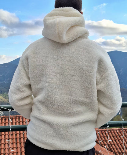 Ζακέτα Oversize Γουνάκι Two Brothers  - Εκρού