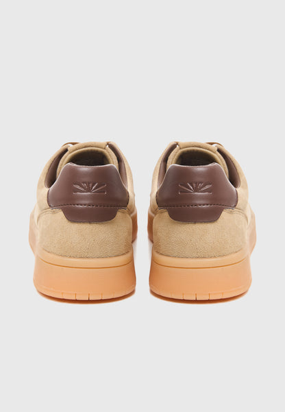 Ανδρικά Suede Court Sneakers με Δερμάτινο Heel Tab