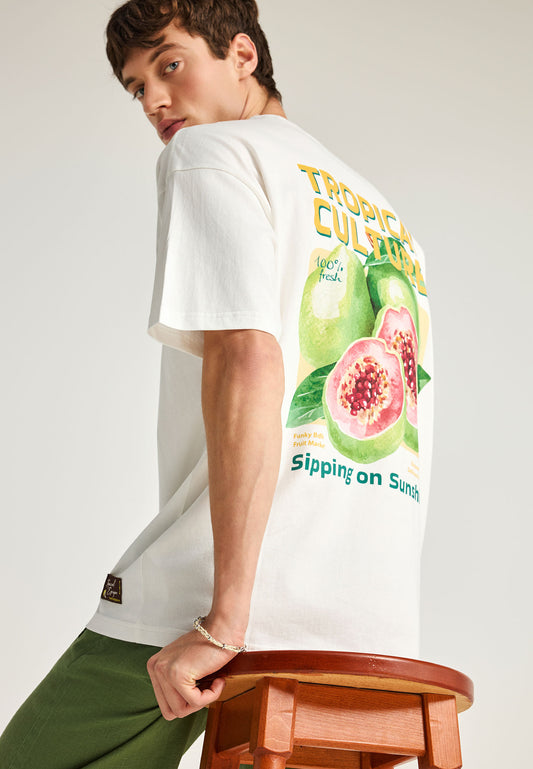 Ανδρικό Oversized T-Shirt Tropical Print Funky Buddha