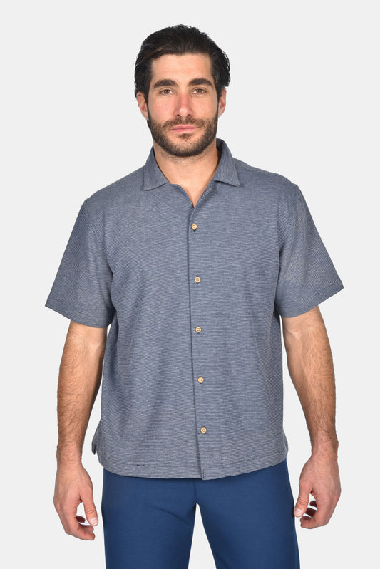 Ανδρικό Πουκάμισο Waffle Two Brothers- Μπλέ