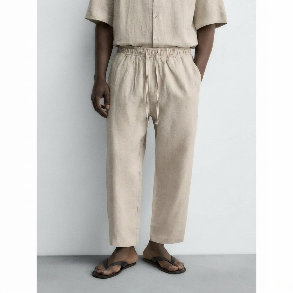Ανδρική Παντελόνα Kedi Linen Blend Μπέζ