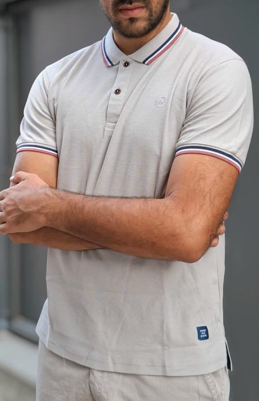 T-shirt Gentleman Polo – Γκρι με Ρίγες