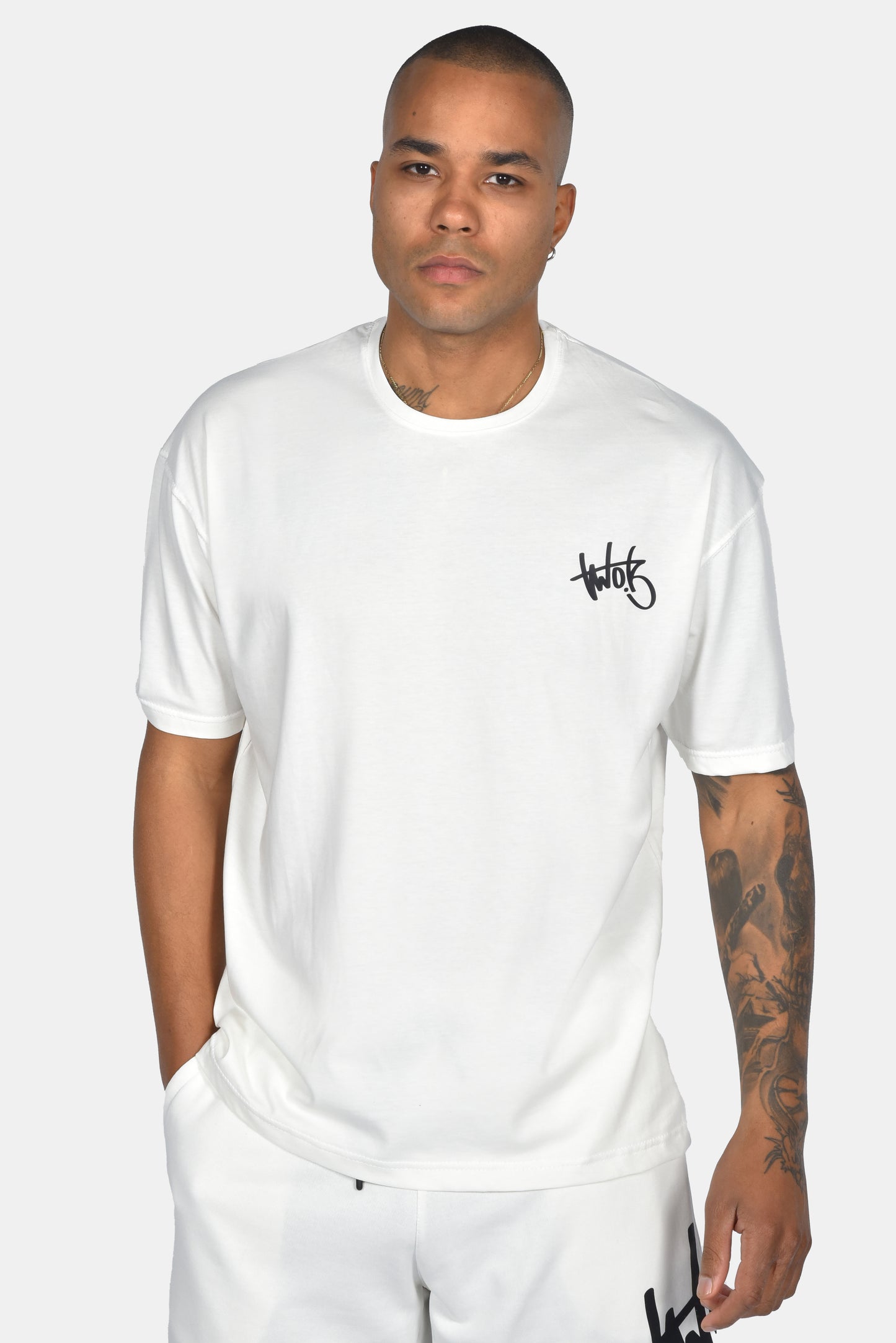 Ανδρικό Oversized T-Shirt Two Brothers Λευκό