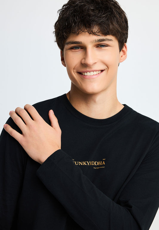 Ανδρική longsleeve Μπλούζα Funky Buddha Μαύρη