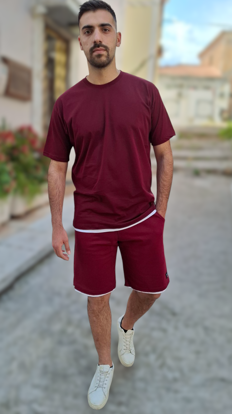 T-Shirt Oversize New Wave - Μπορντό