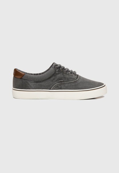 Ανδρικό Παπούτσι Casual Canva sneakers Μαύρο