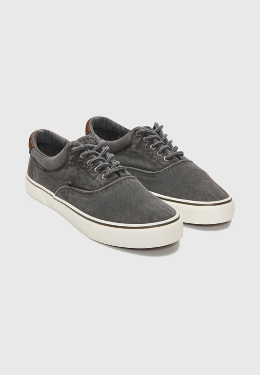 Ανδρικό Παπούτσι Casual Canva sneakers Μαύρο