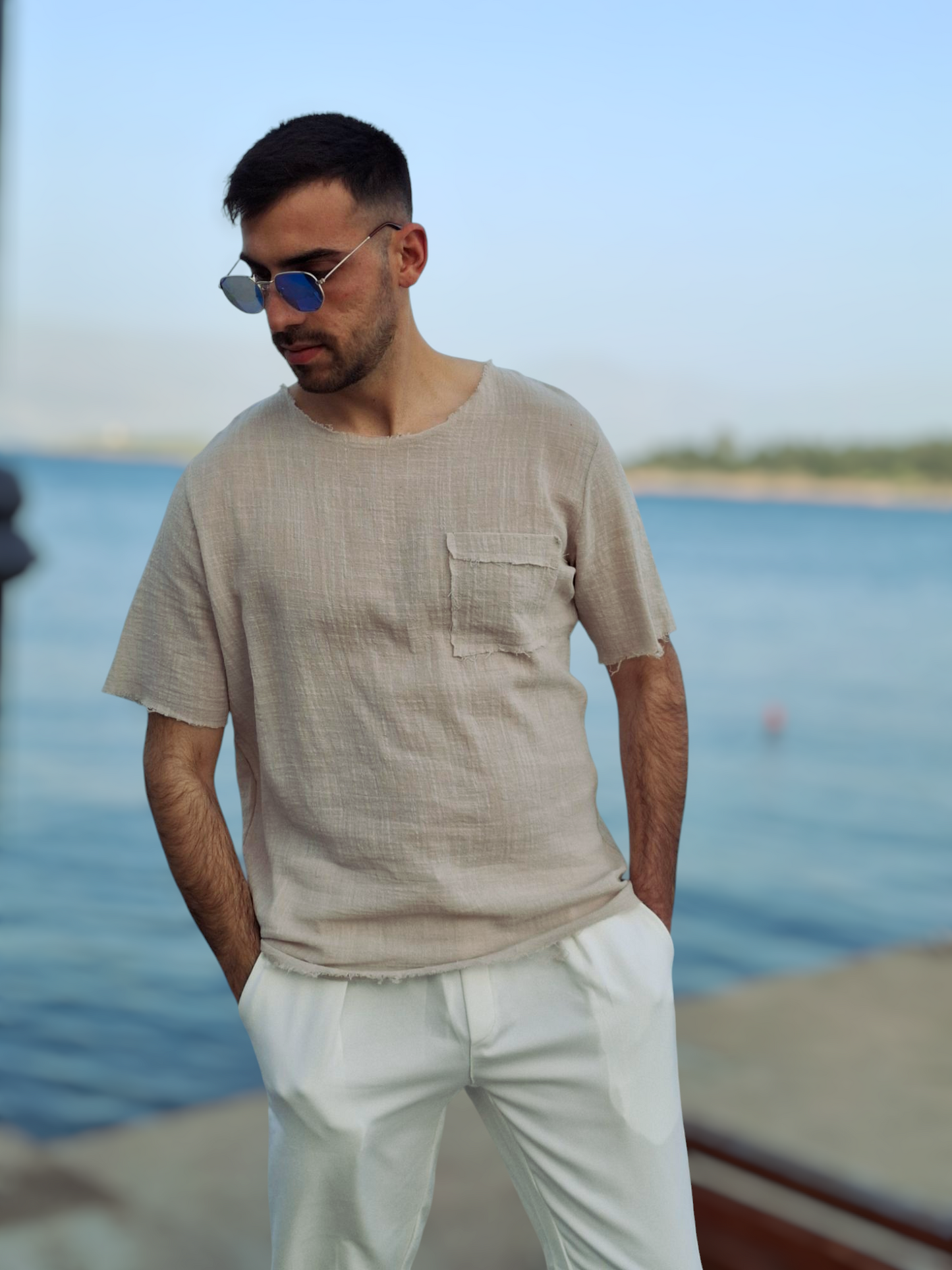T-Shirt Terazza - Μπεζ