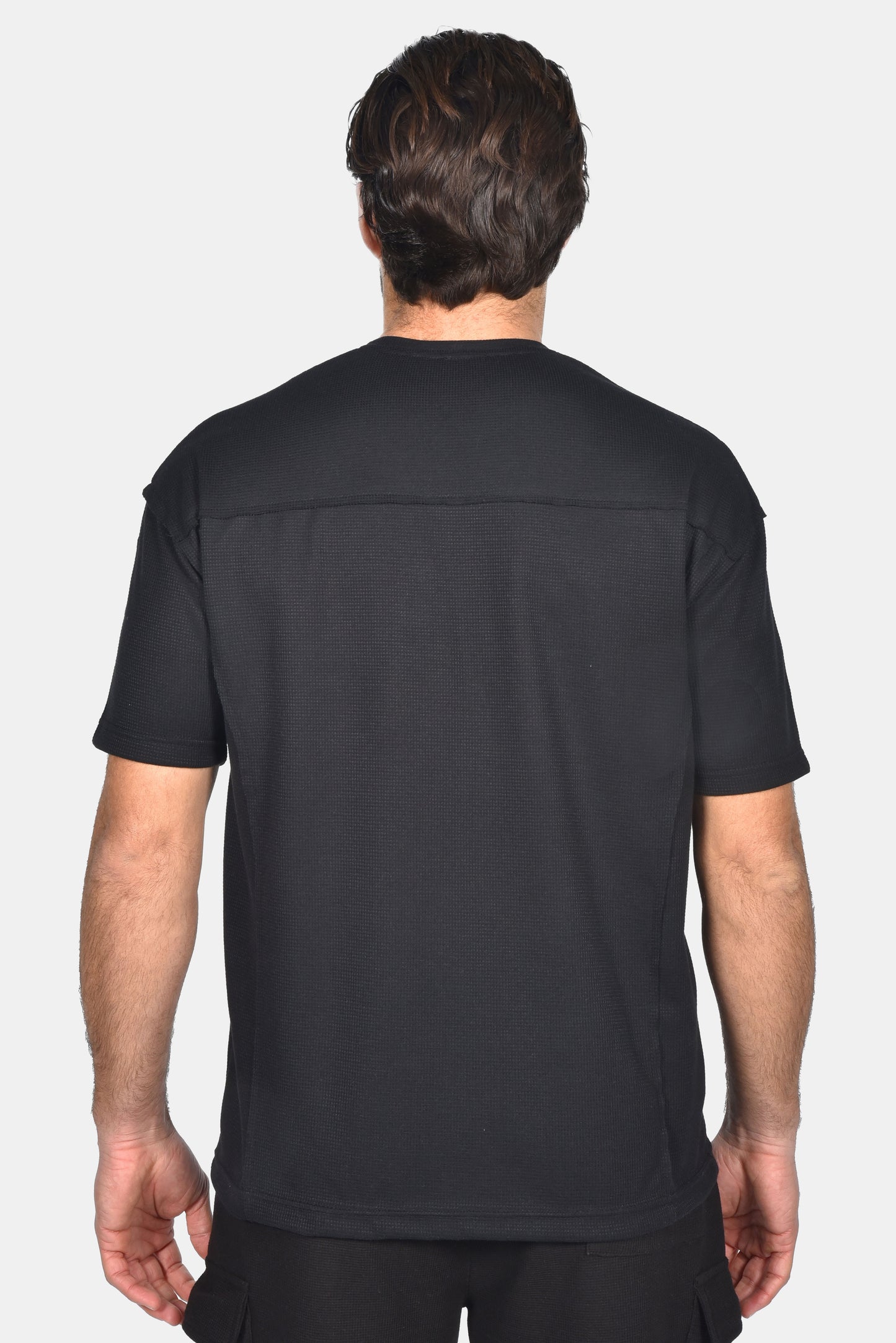 Ανδρικό t-shirt waffle Two Brothers Μαύρο