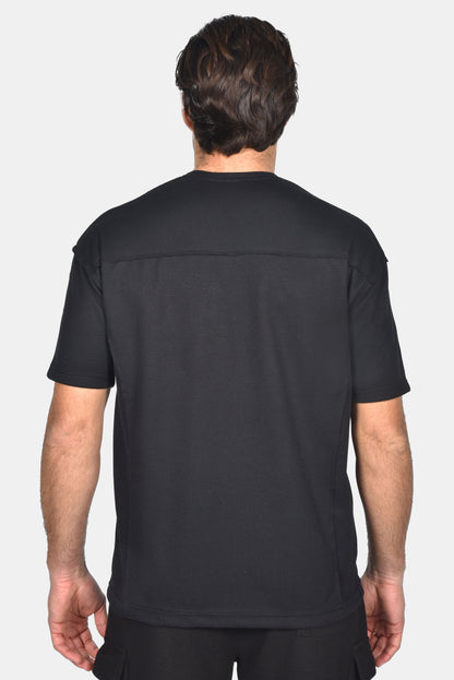 Ανδρικό t-shirt waffle Two Brothers Μαύρο