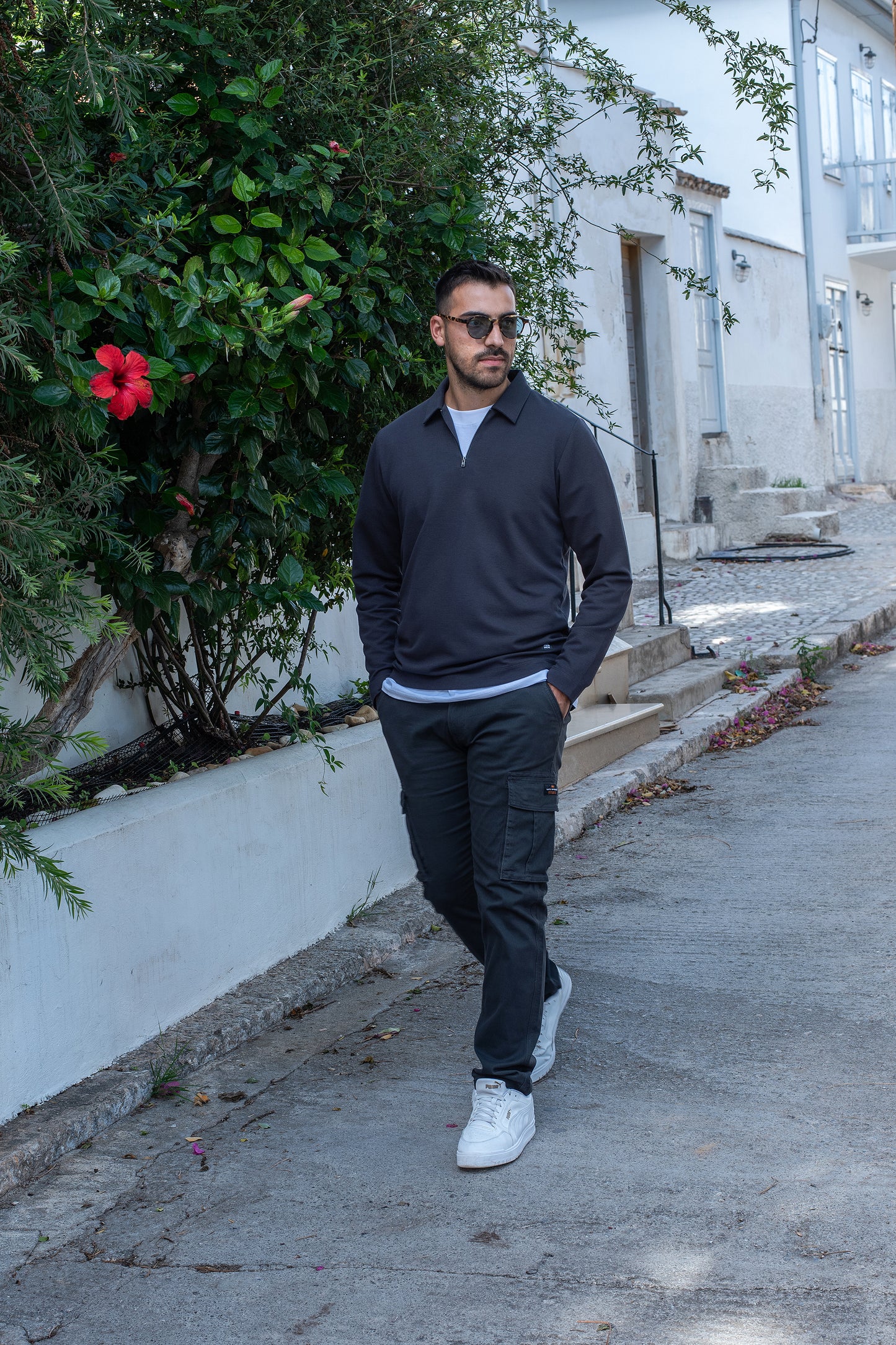 Μπλούζα Πόλο Πικέ Hackers - Γκρί