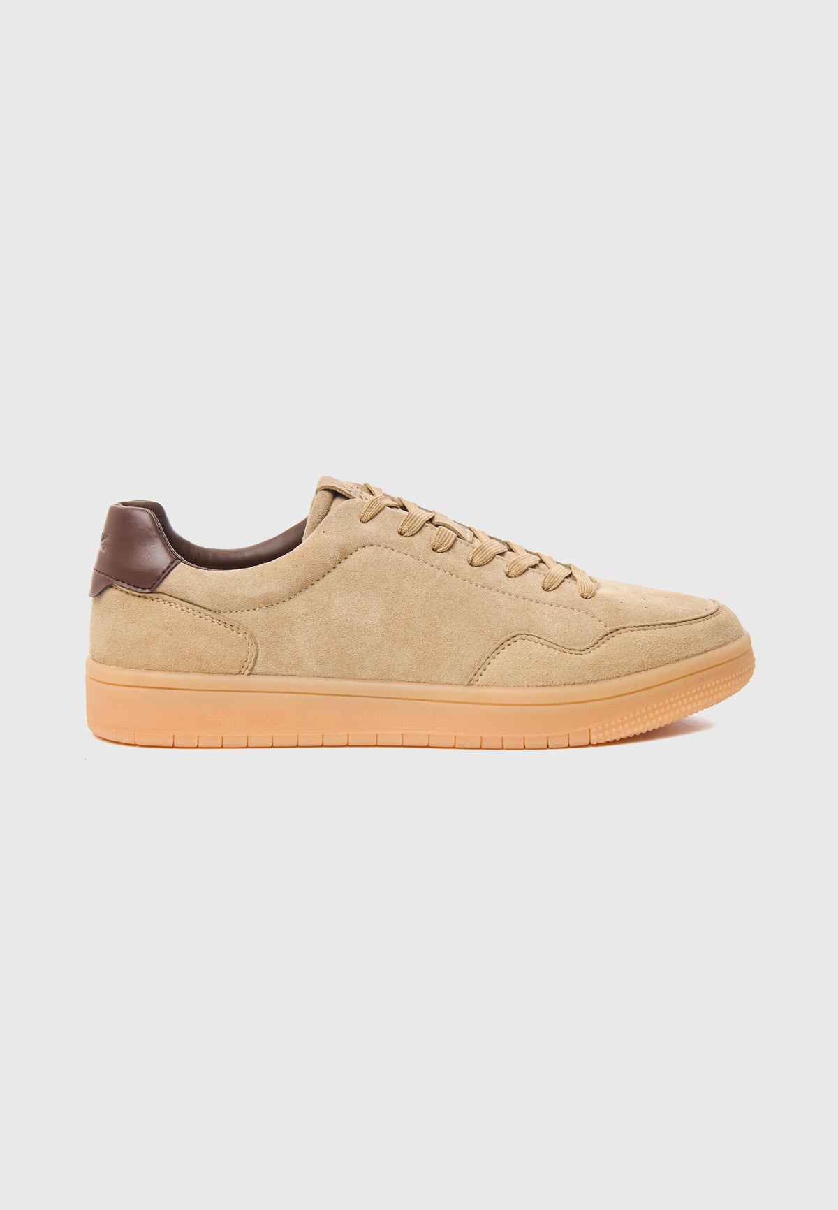 Ανδρικά Suede Court Sneakers με Δερμάτινο Heel Tab
