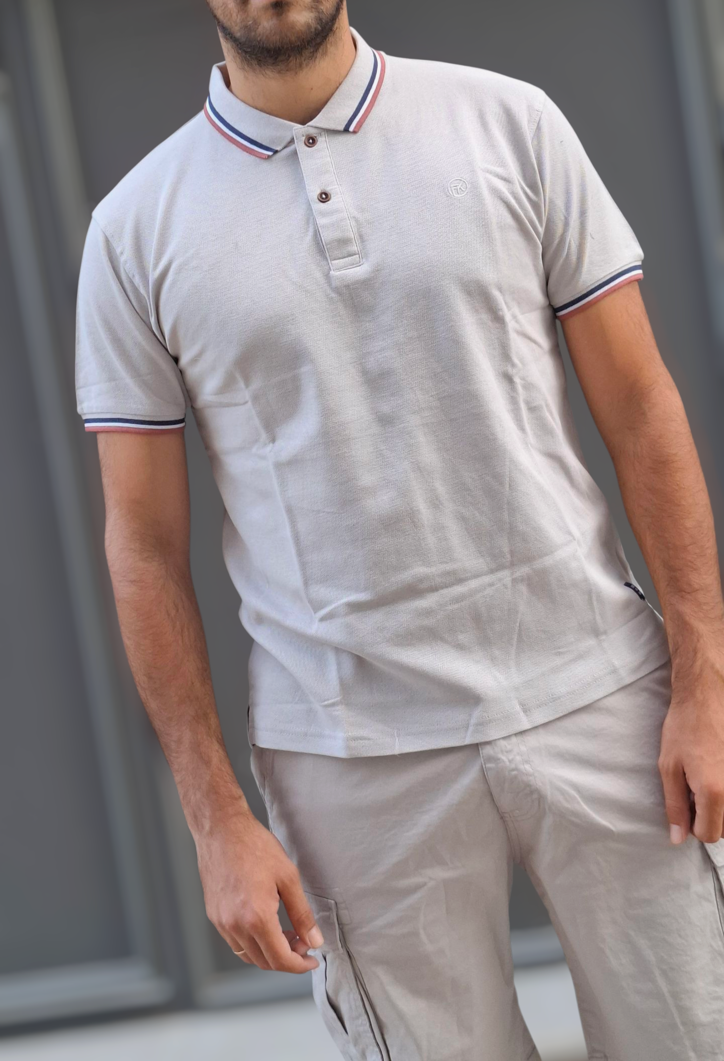 T-shirt Gentleman Polo – Γκρι με Ρίγες