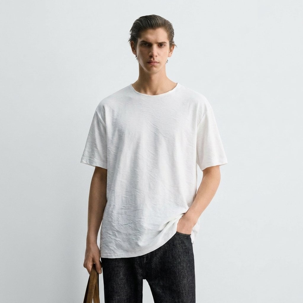 Ανδρικό Oversized T-Shirt Amg Kedi Λευκό