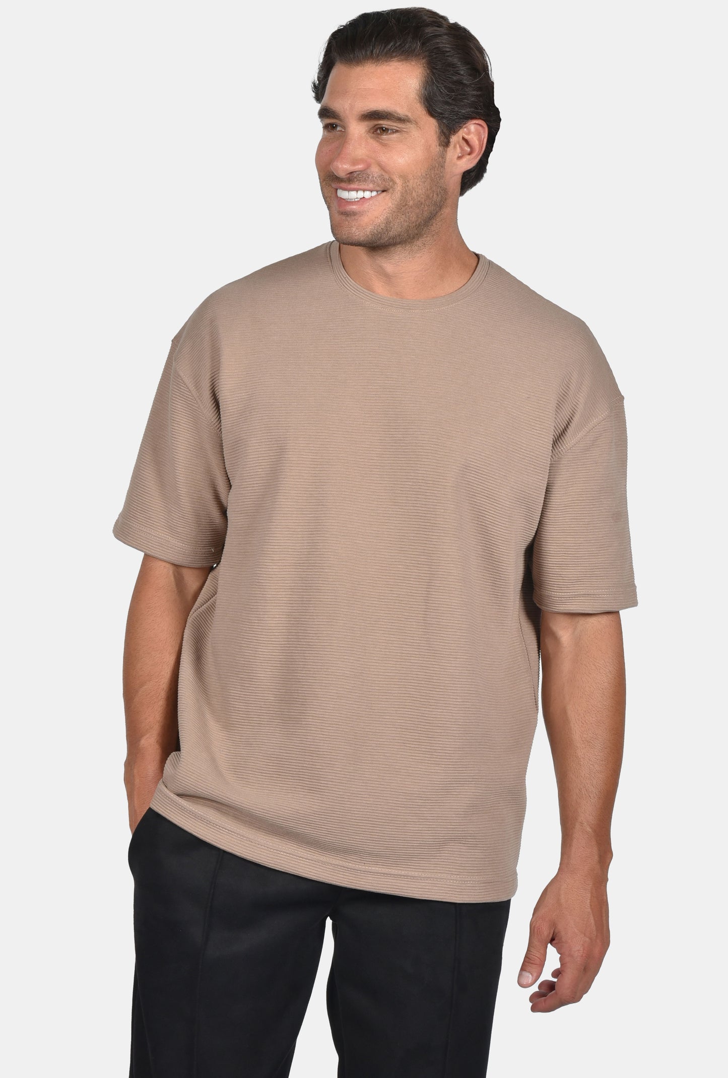 T-Shirt Oversize Two Brothers - Μπέζ Σκούρο