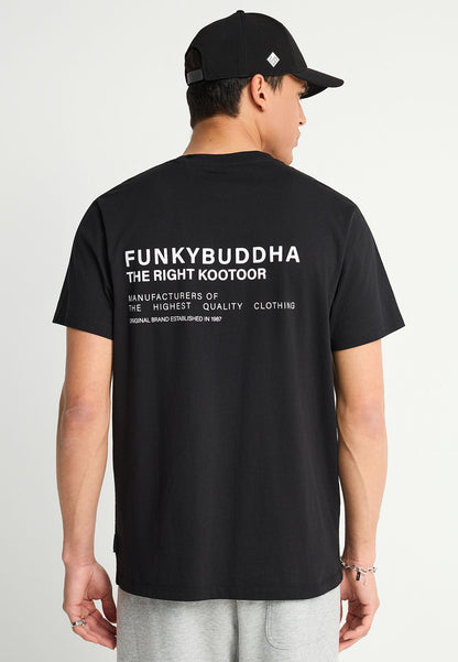 Ανδρικό T-shirt Logo Print Funky Buddha Μαύρο