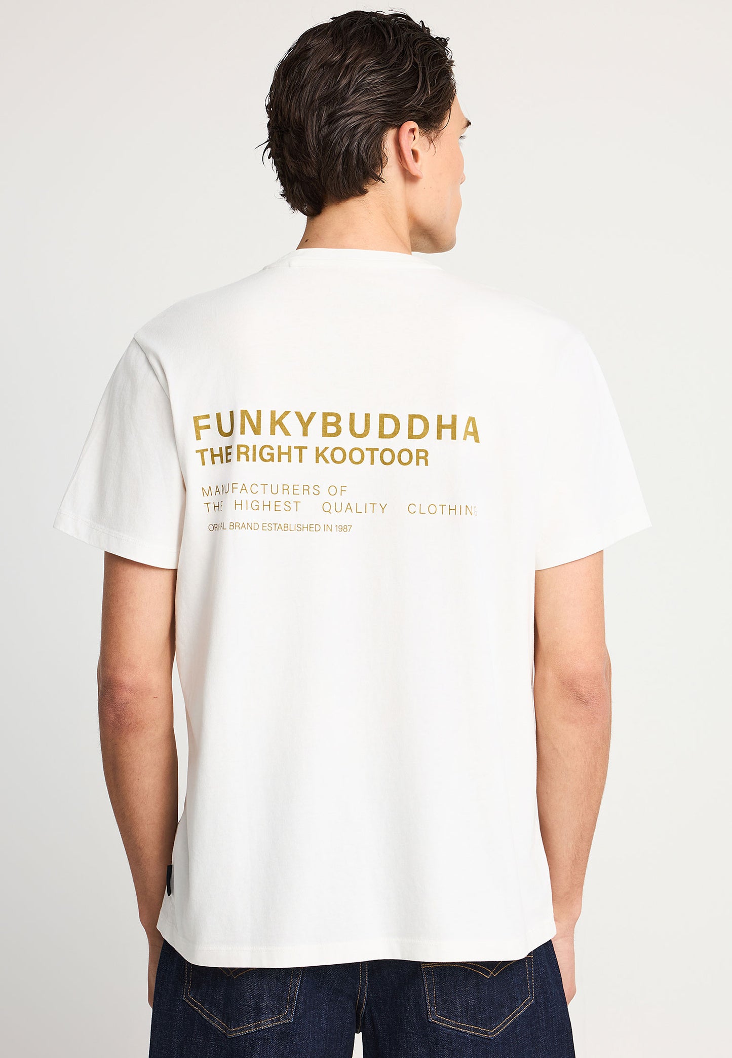 Ανδρικό T-shirt Logo Print Funky Buddha Off-White